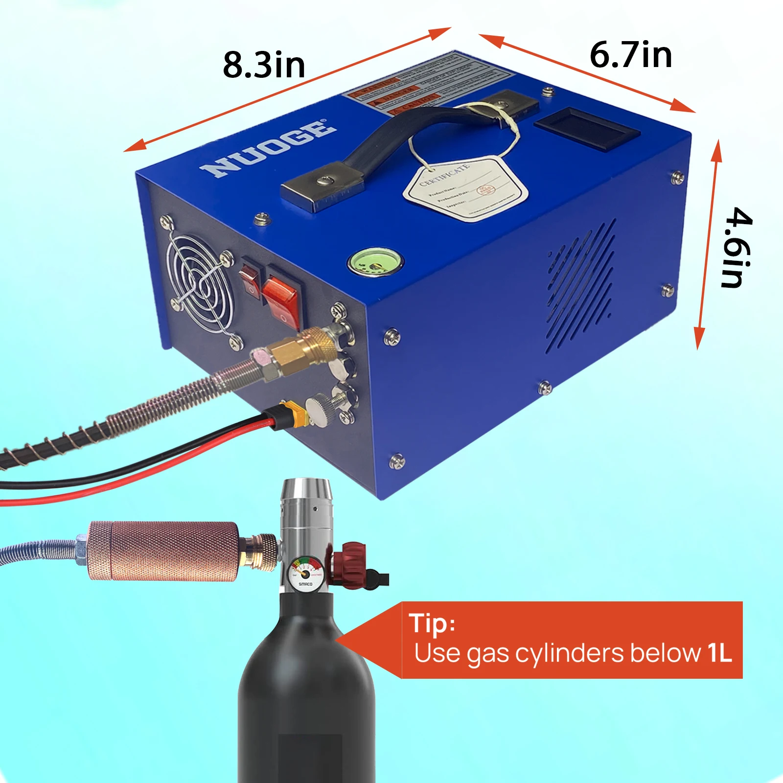 Imagem -02 - Compressor de ar Nuoge Pcp com Válvula à Prova de Explosão 300bar 4500psi 12 110 220v para Encher Cilindros de Pistola de ar Submersíveis