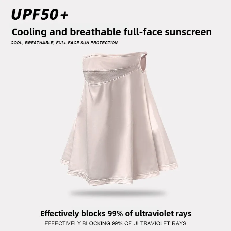 

Summer Ear Hanging Sunscreen Mask, Female Face Covering, Neck Protection, Ice Silk Outdoor Breathable, Sunscreen, UV Protection