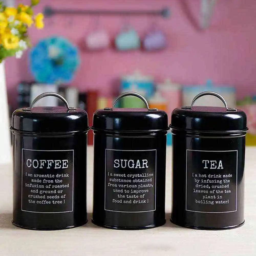 3Pcs/Set Kitchen Gaets Storage Container Spice Jar Sugar Holder Medium Fine Yarn DIY Knitting Material Universal Stoing