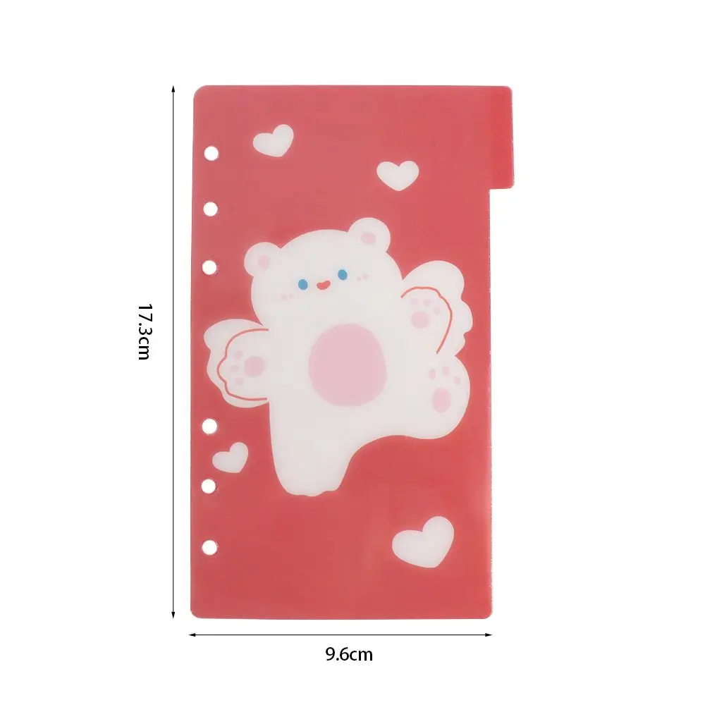 5Sheets A6 Loose-Leaf Notebook Refill Paper Bear Cherry Spiral Binder Divider Page Separator Index Binder Inner Page