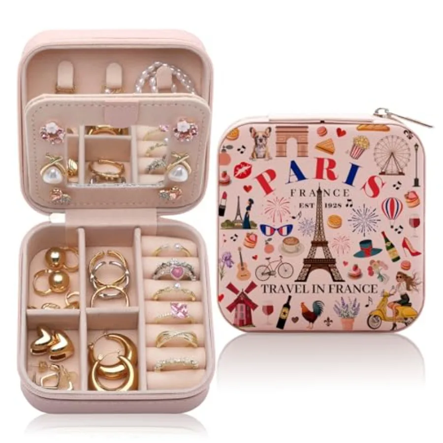 Paris Travel Gifts for Women Jewelry Box, France Lovers Birthday Gift, Paris City Themed Souvenirs for Traveller Women Friends,