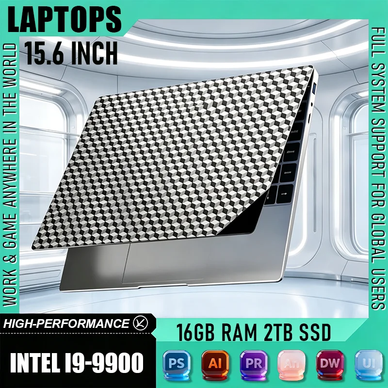 15.6 Inch Portable Gaming Laptop Intel Core i9 9900 32GB RAM Fingerprint Unlock System High Performance PC Notebook for Gamers
