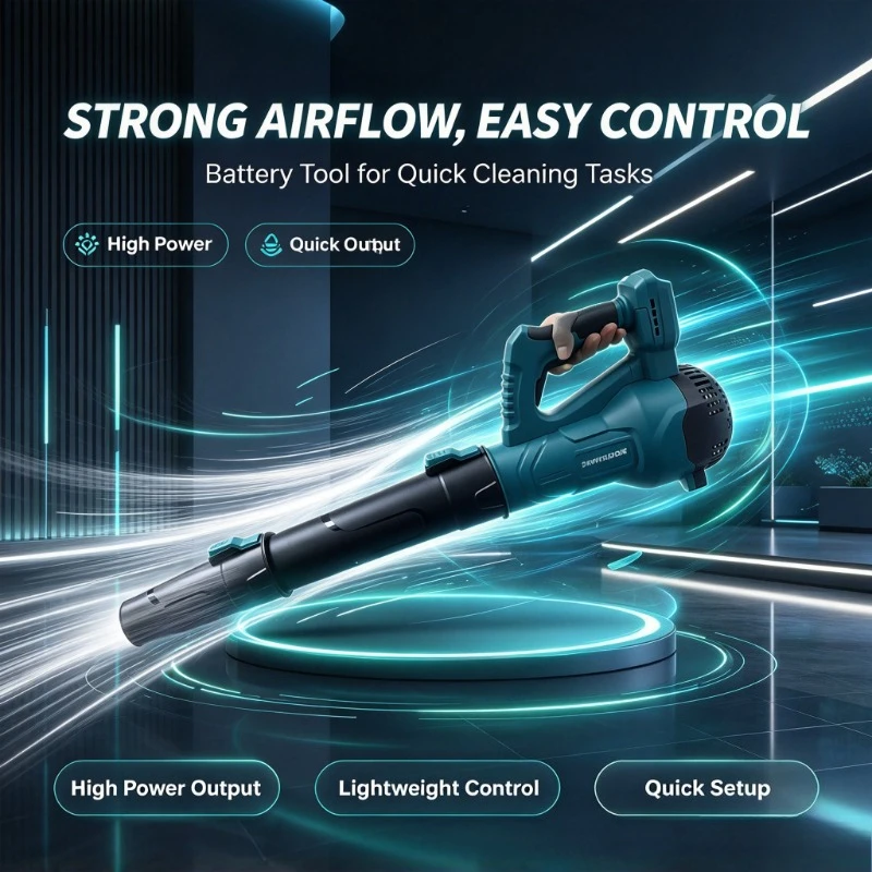 HILDA Cordless Handheld 2‑IN‑1 Brushless Turbo Blower & Vacuum Leaf Snow Dust Cleaner Blower ForBattery