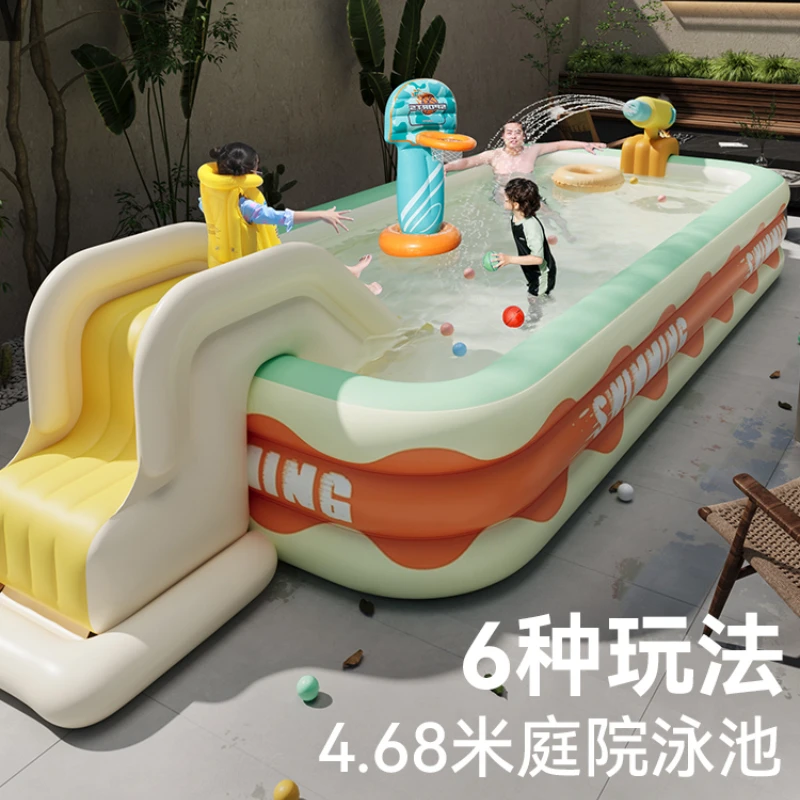 Inflatable swimming pool for children, outdoor large inflatable pool , household use for adults, and play pool for children