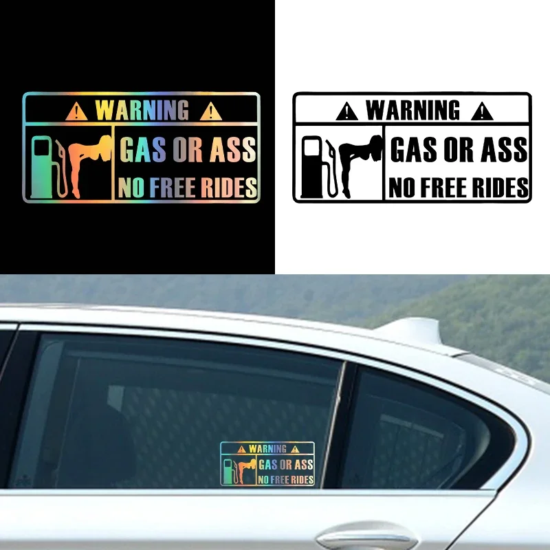 15*7CM Car Interior Personality Stickers GAS GRASS or ASS Unmanned Free Ride Car Windows Vinyl Stickers Waterproof Custom image 5