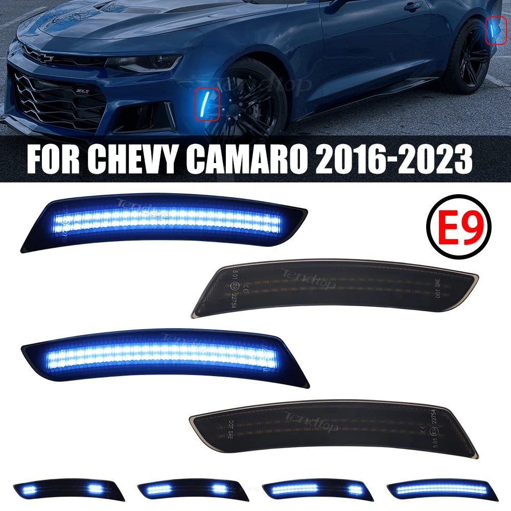 feux-de-position-lateraux-blancs-et-verts-lentille-fumee-avant-ambre-arriere-rouge-entierement-a-led-pour-chevrolet-camaro-2016-2023