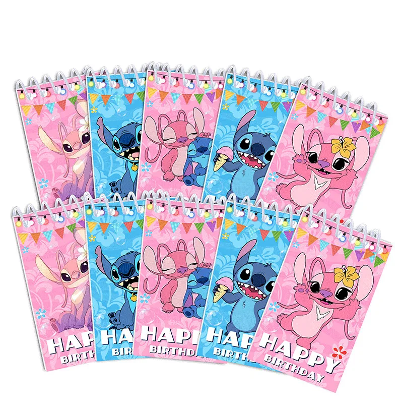 10/20pcs Disney Stitch Anime Coil Notebook Children's Agenda Weekly Notepad Diary Student Study Supplies Boys Girls Xmas Gift