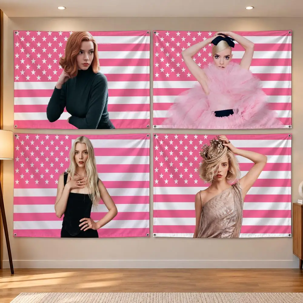 Actress A-Anya Taylor-Joy Flags Banner Decor for Bedroom,Garden,Party,Club,Indoor Outdoor, Fan Gift