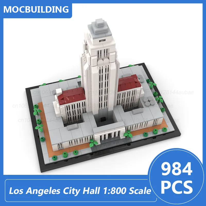 Los Angeles City Hall 1:800 Scale Architecture Model Moc Building Blocks Diy Assemble Bricks Collection Display Toy Gift 984PCS