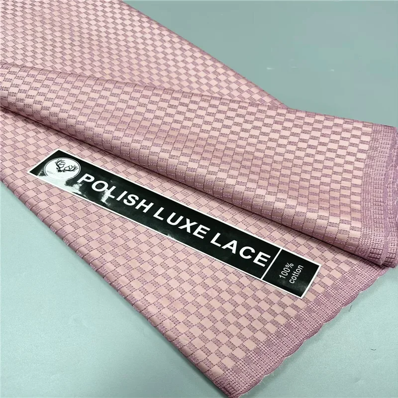 

5 Yards Nigerian 100% Cotton Polish Satin Embroidery Fabric High Quality Swiss Voile Lace Material For Men Dubai Style 10L192801