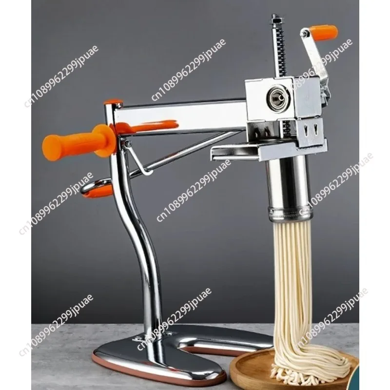 Household Manual Stainless Steel Noodle Press Machine Portable Dual Shaft Pasta Maker with 10 Types Noodle Molds