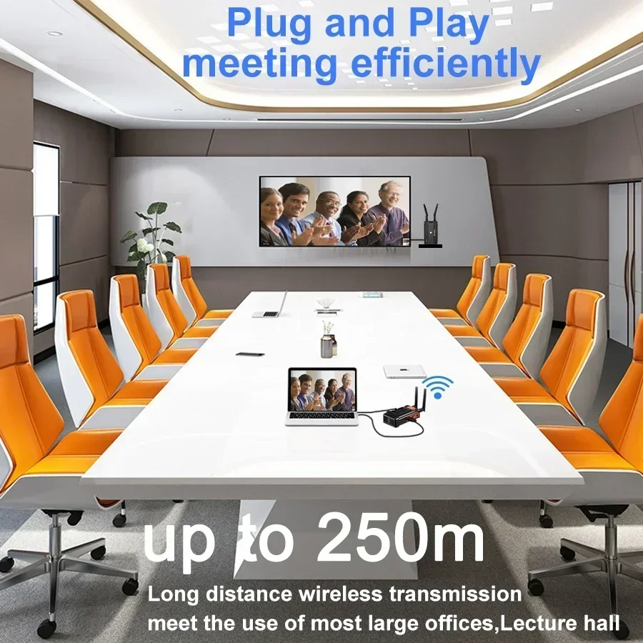 200m 250m Wireless HDMI Extender Video Transmitter Receiver Screen Splitter for YoloBox Pro Live Streaming PS4 Camera PC To TV