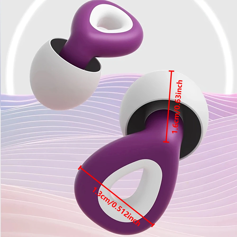 سدادات أذن من السيليكون من HUAK للسباحة والنوم وإلغاء الضوضاء وتقليل الضوضاء ومقاومة للصوت وتقليل الإزعاج - سدادات أذن ذات حلقة عالية الجودة #6