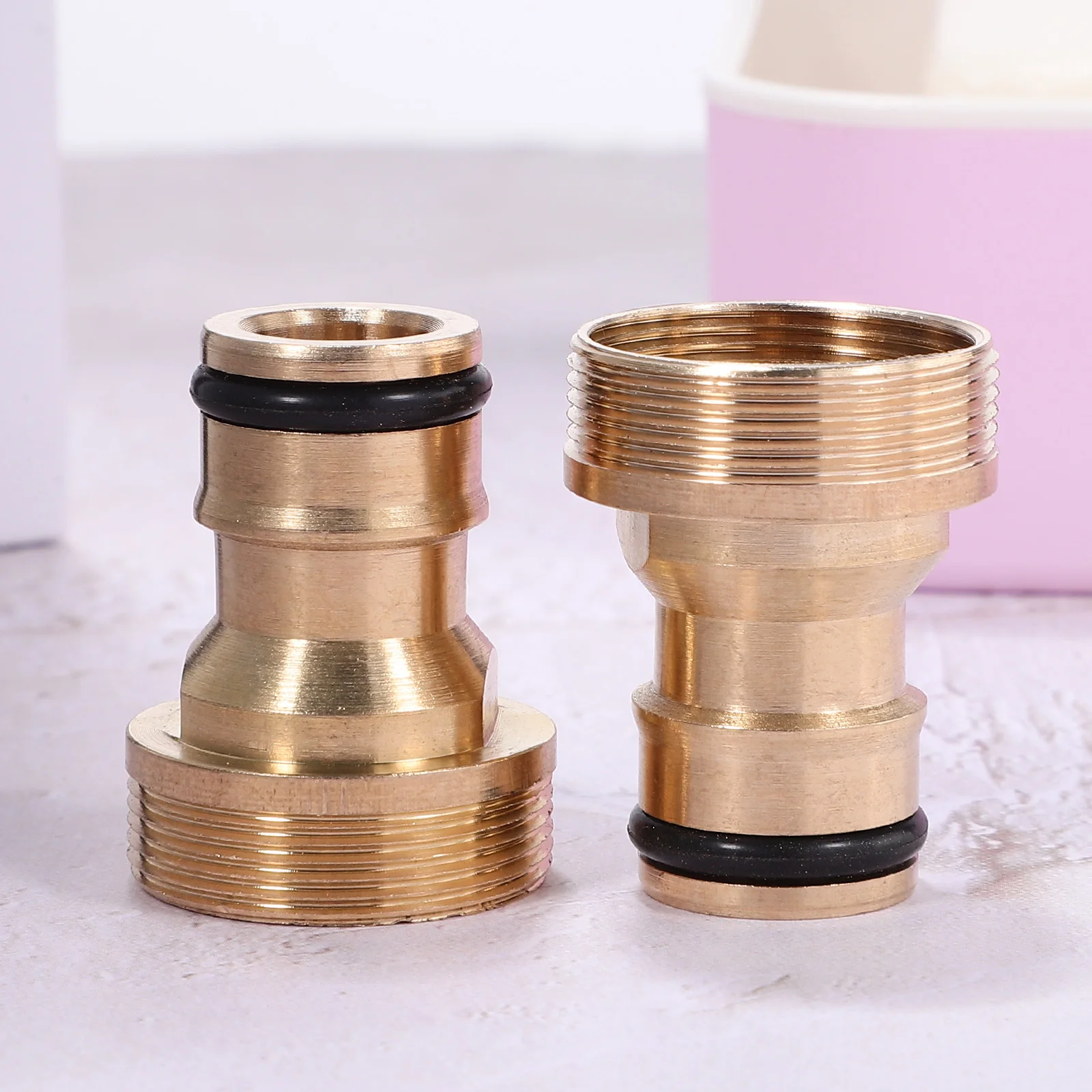 

2 Pcs Copper Sink Nipple Converter Head Durable Suitable for Basins Connector Hose Adapter Garden Water Pipe Fitting