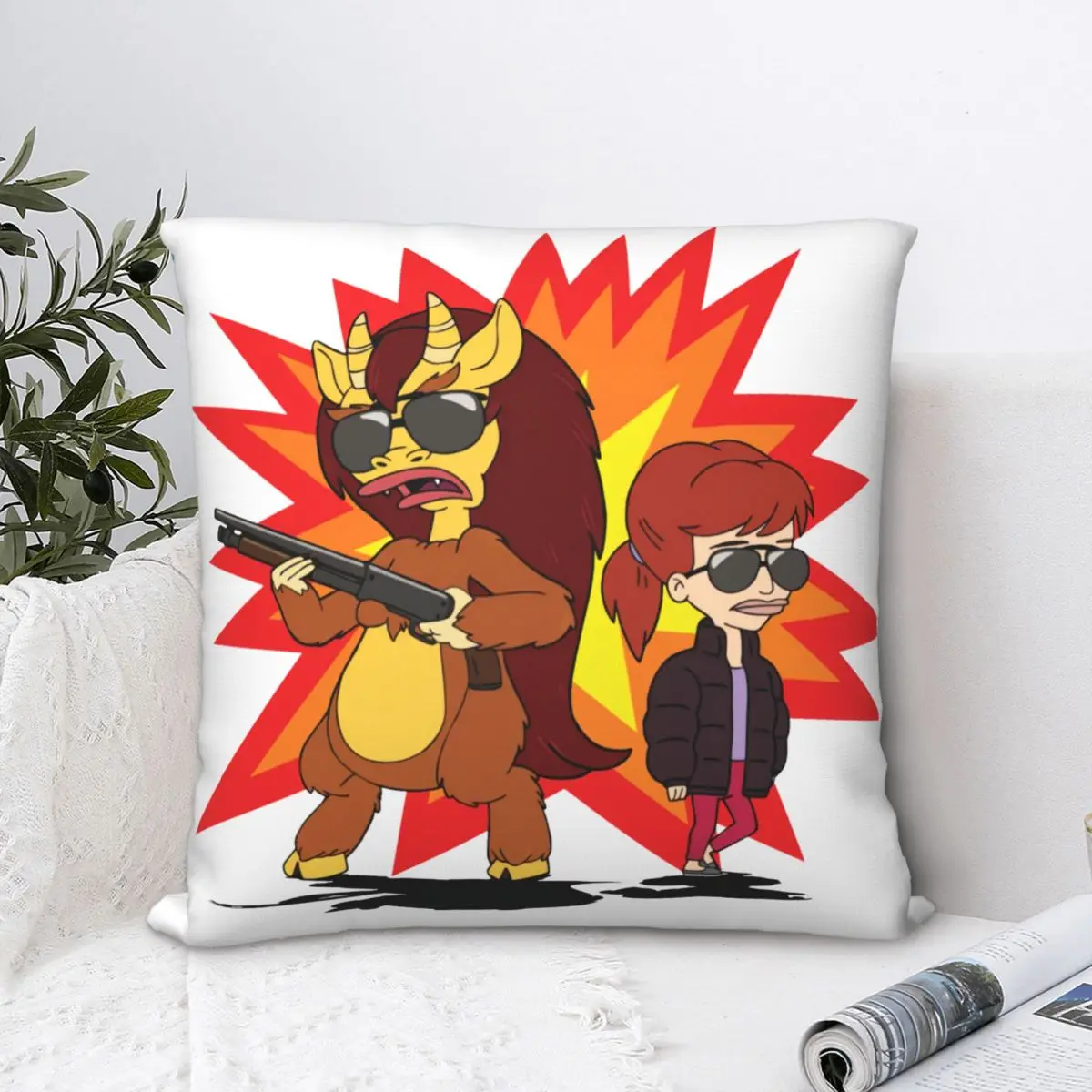 

Shoplifting Throw Pillow Case Big Mouth Nicholas Rick Animated TV Cushion For Home Sofa Chair Decorative Hug Pillowcase