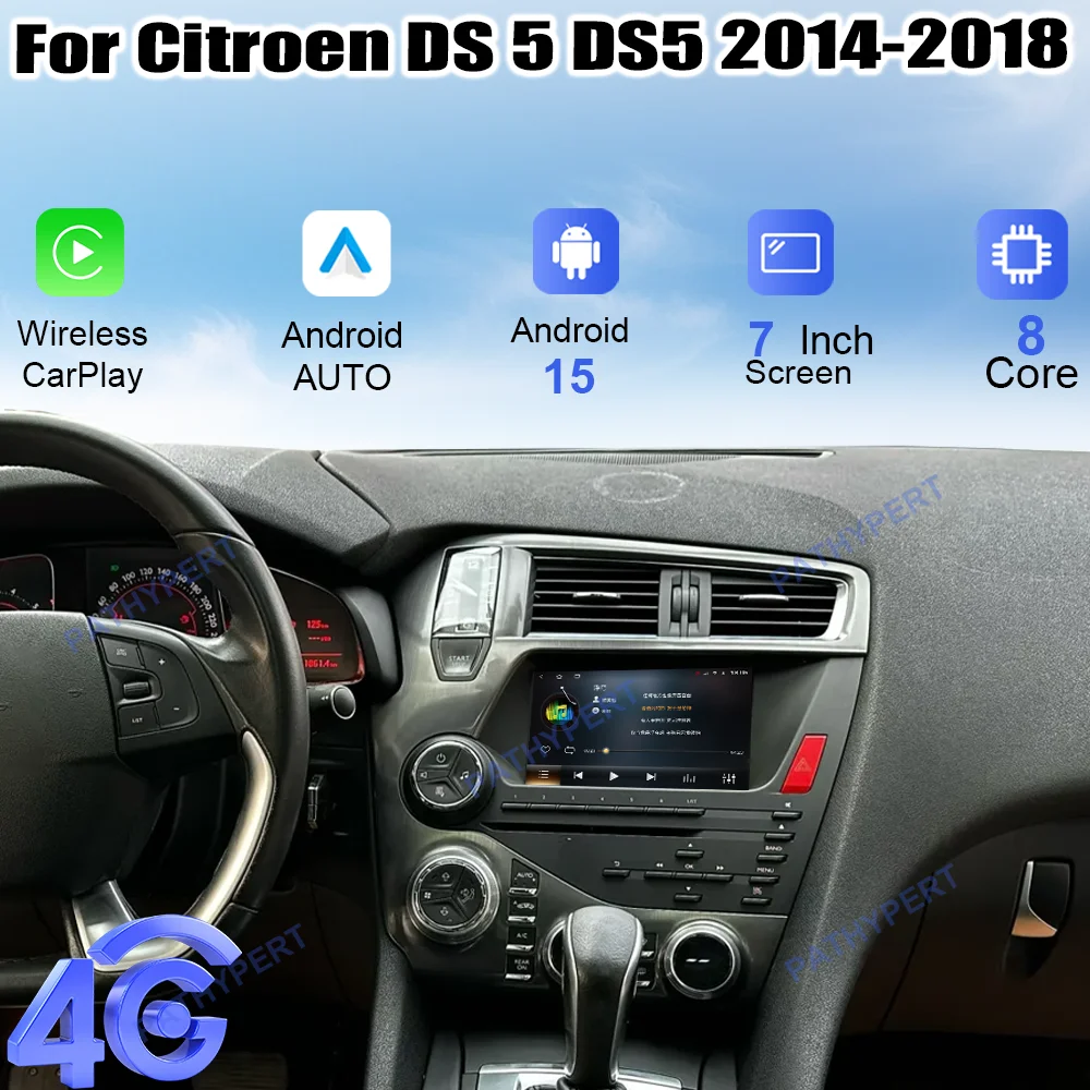 Android 15 For Citroen DS 5 DS5 2014-2018 Car Multimedia Player 7