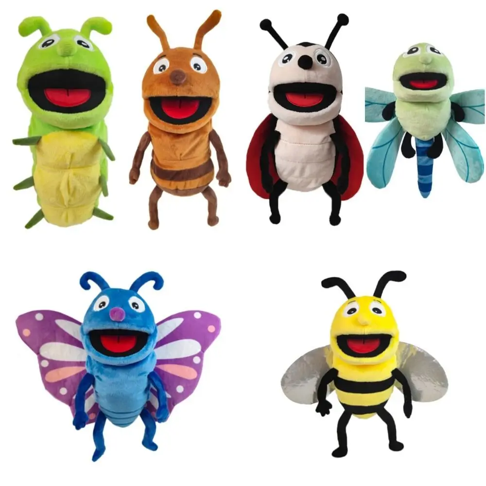 Sensory ของเล่นสัตว์แมลงหุ่นมือ Ladybugs DRAGONFLY Plush DRAGONFLY หุ่นมือนุ่มคุณภาพสูง