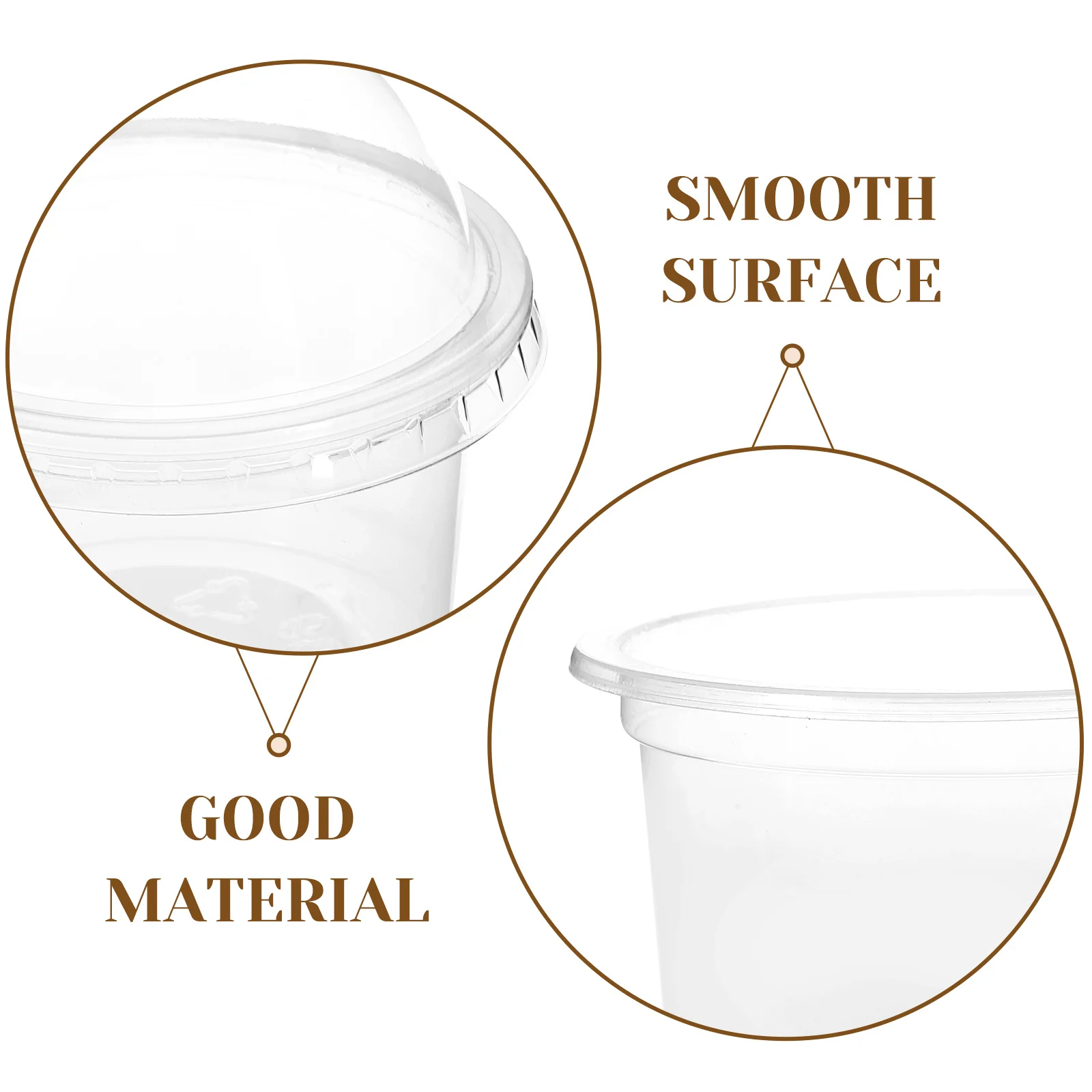 

100pcs Pudding Cups Disposable Dessert Cups PP Plastic Ice Cream Bowls with Lids for Cake Jelly Yogurt Bakery Wedding Party Use