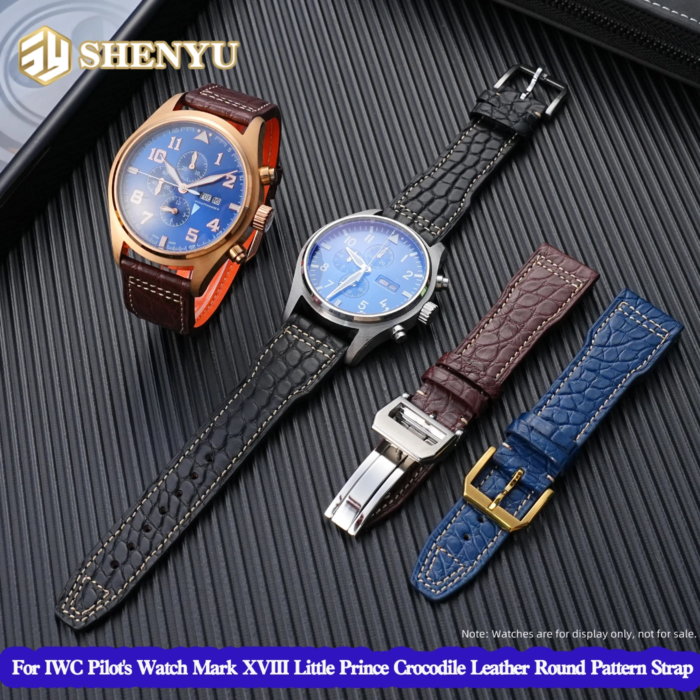 

Для IWC Portofino Pilot Little Prince Португалия Высококачественный ремешок из крокодиловой кожи с круглым узором Черный Синий Коричневый 20 21 22 мм