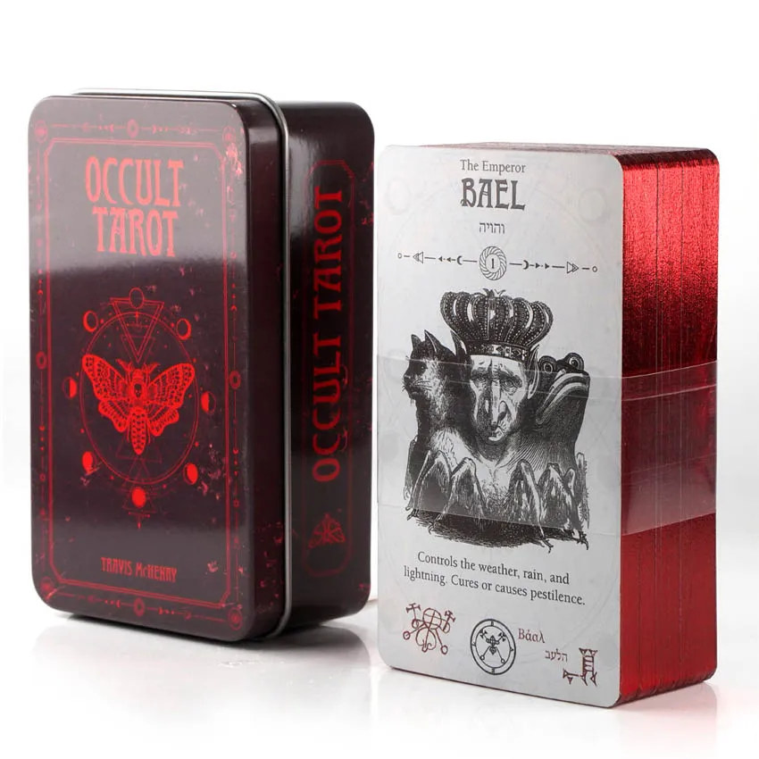 

Occult Tarot Red Edge Iron Box 10.3x6 cm Card Game