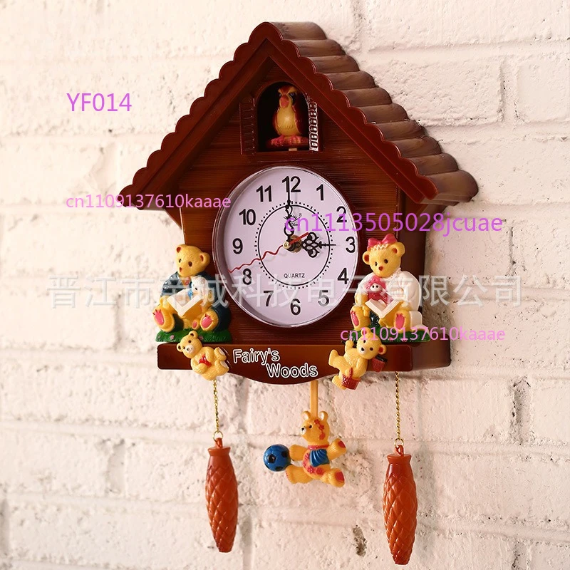 Artistic Swing Chiming Wall Clock Creative European Style Home Decor Clock For Living Room Kids Room