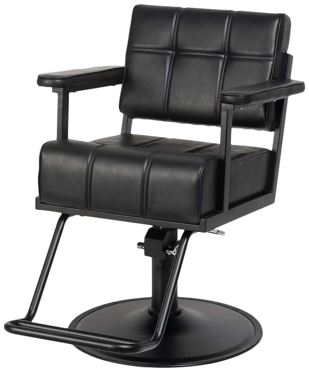 

Buy-Rite Obsidian All-Black Professional Salon Styling Chair, Extra-Wide Seat, Tufted Vinyl, Lower Leg Support,, Customized
