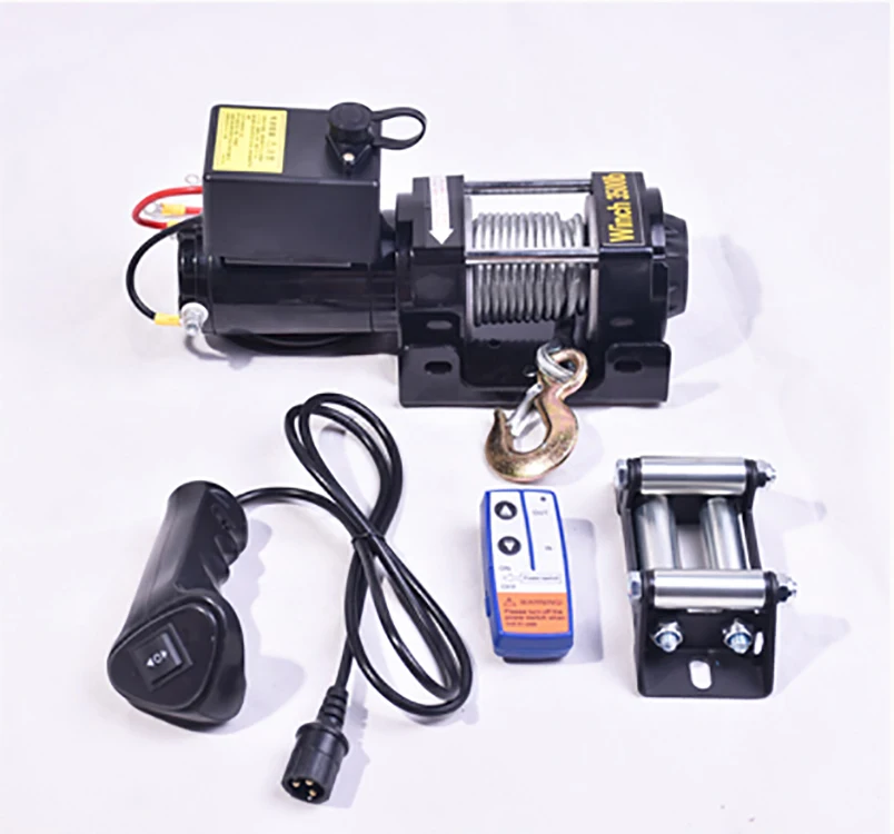 3500LB Electric Winch Machine 12/24V Wireless Control IP Grade Waterproof Car Winch for ATV SUV Boat Truck Trailer Off Road Car