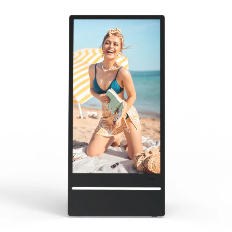 Mobile LCD Screen Portable Advertising Player Battery Powered Digital Signage With Wheels LCD Billboard For Outdoor