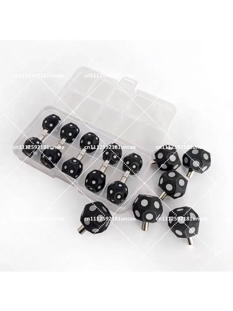 The positioning, starting point and reflective marking points of the magnetic hexagonal sphere three-dimensional scanner