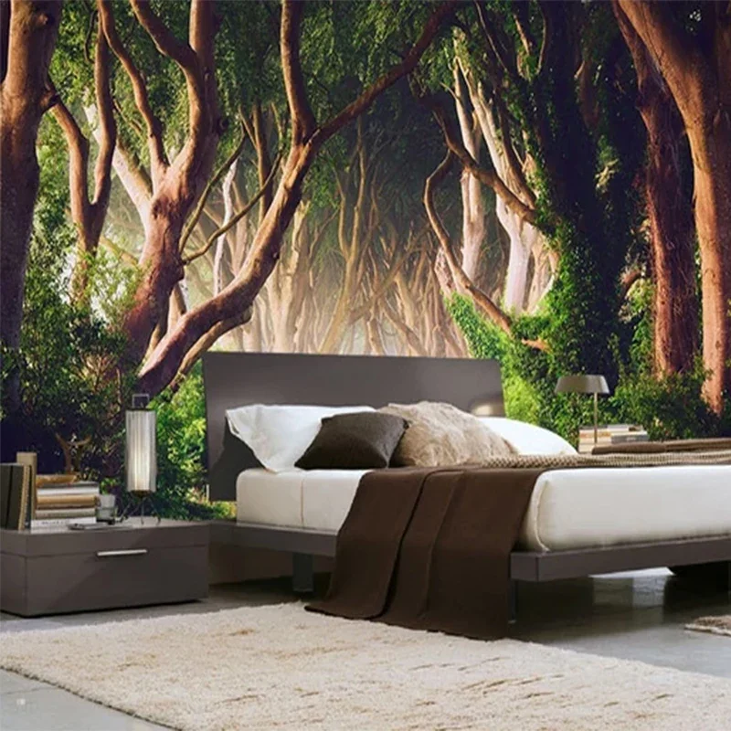 Carta da parati fotografica 3D Foresta Natura Paesaggio Murales Soggiorno TV Divano Camera da letto Sfondo Muro Classico Decorazioni per la casa