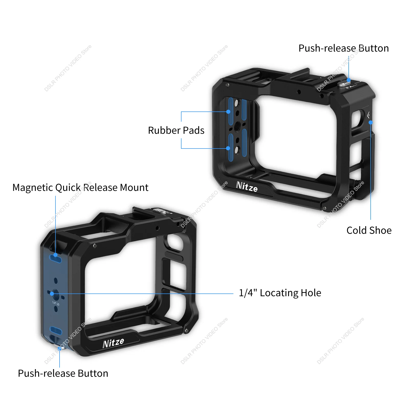 GoPro HERO 13 / HERO 12 / HERO 11 / HERO 10 / HERO 9 カメラ用 Nitze ケージ