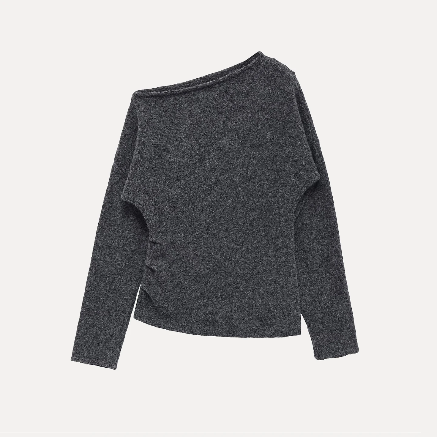 

Autumn 2025 New Women's Casual Faion ort Folded oulder Tee-color Knitted Sweater Loose Fit Long Sve Daily Wear