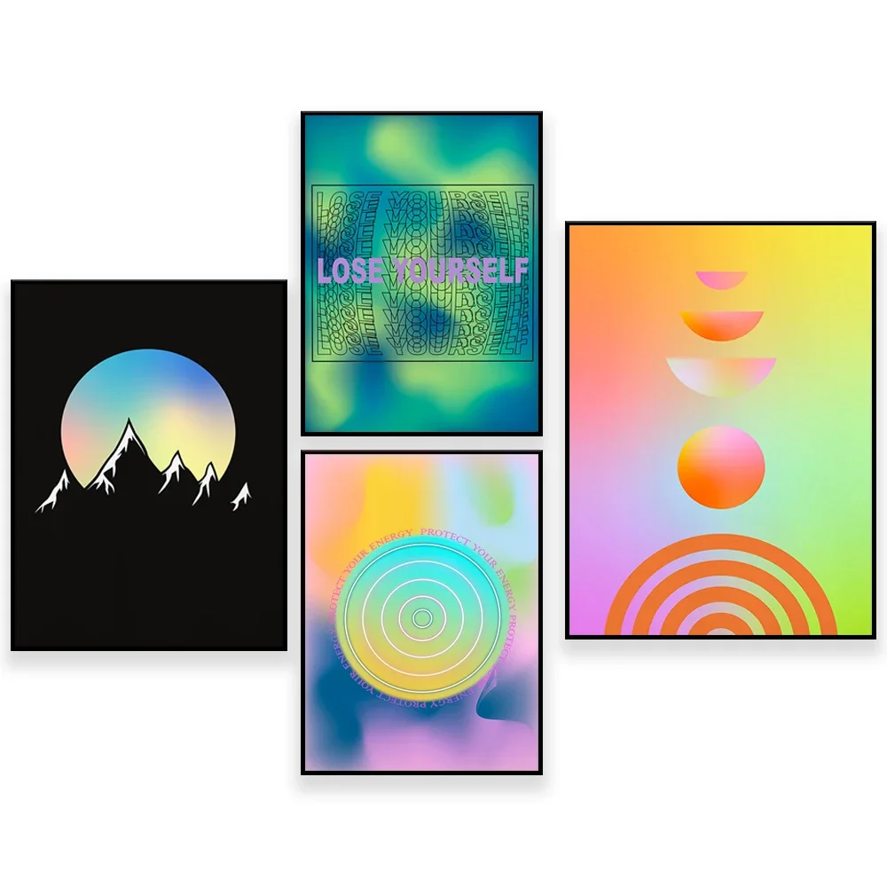 Gradient Aura Wall Art, Holographic Digital Download Prints