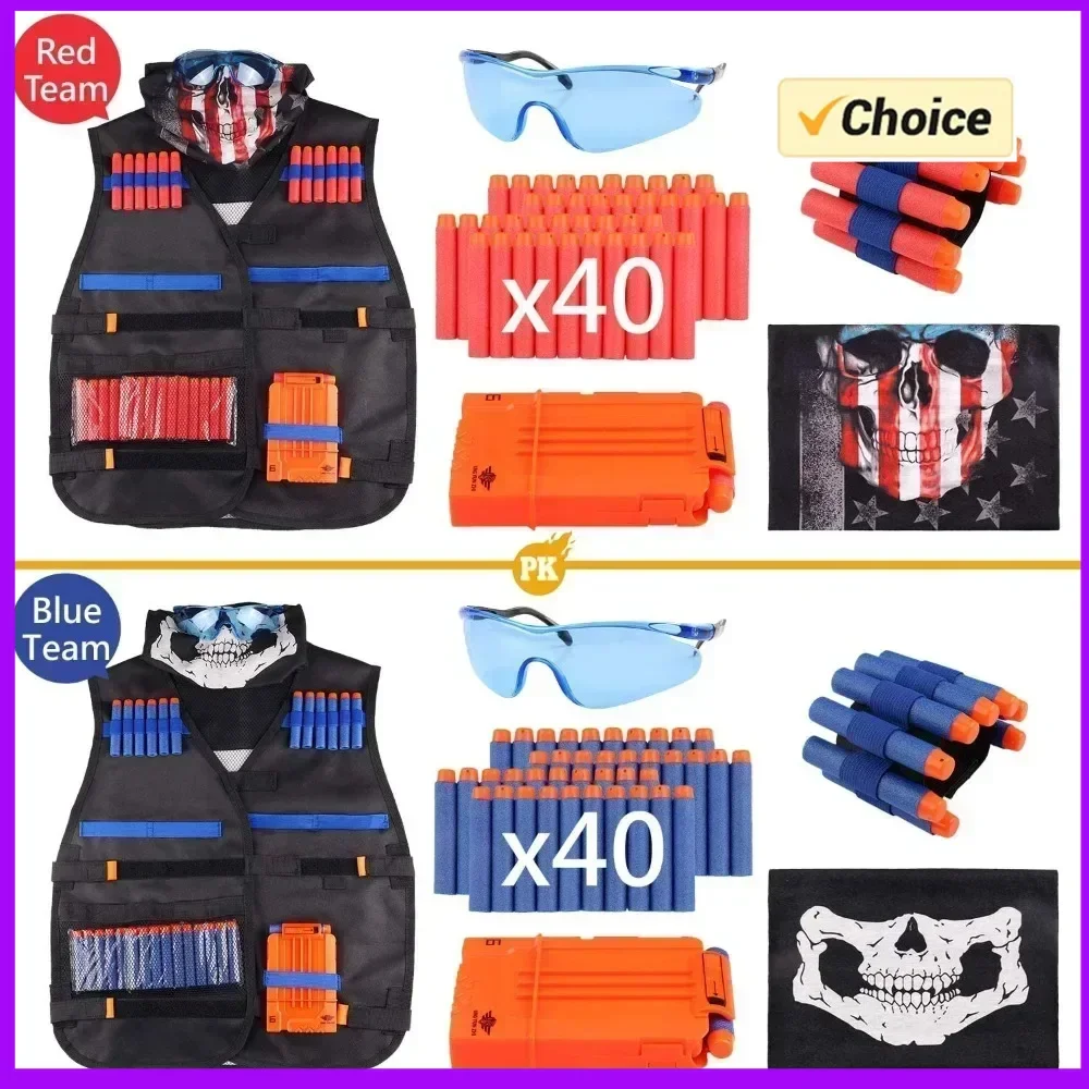 Zestaw taktycznej kamizelki outdoorowej dla dzieci, uchwyt na pistolety, akcesoria do pistoletów zabawkowych, amunicja do pistoletów N-Strike Elite Series, prezent dla chłopców, zabawka.