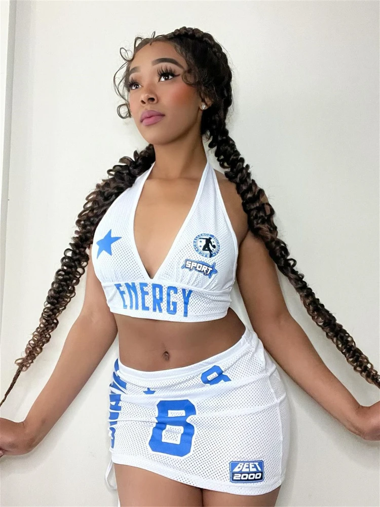 

Casual Workout Two Piece Outfits for Women Fitted Crew Neck T-shirt High Waist pants Matching Sets StreetwearTop beach strap des