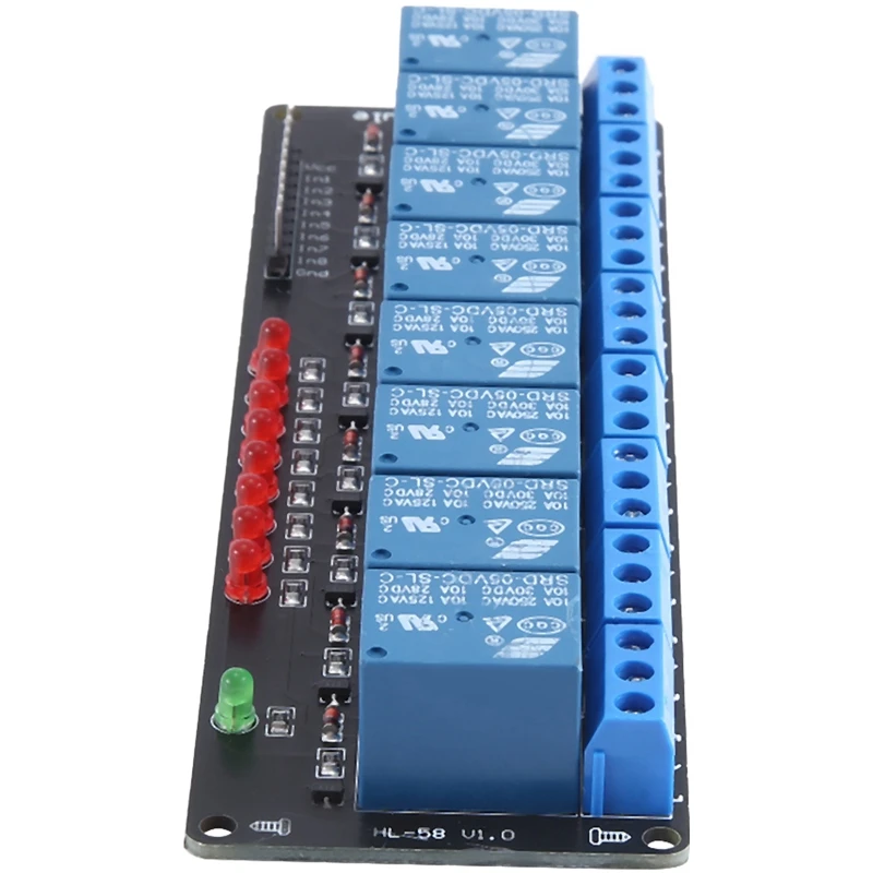 8-Way Relay Module 5V Optocoupler Drive Module Eight-Way Relay Control Board Low Level Trigger