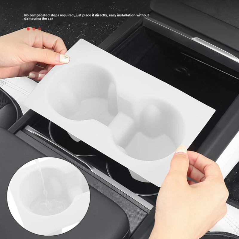 Silicone Cup Holder Mat For Model 3 Highland Model Y 2024-2026 Anti-slip Water Cup Pad Interior Modification Accessories - view 3