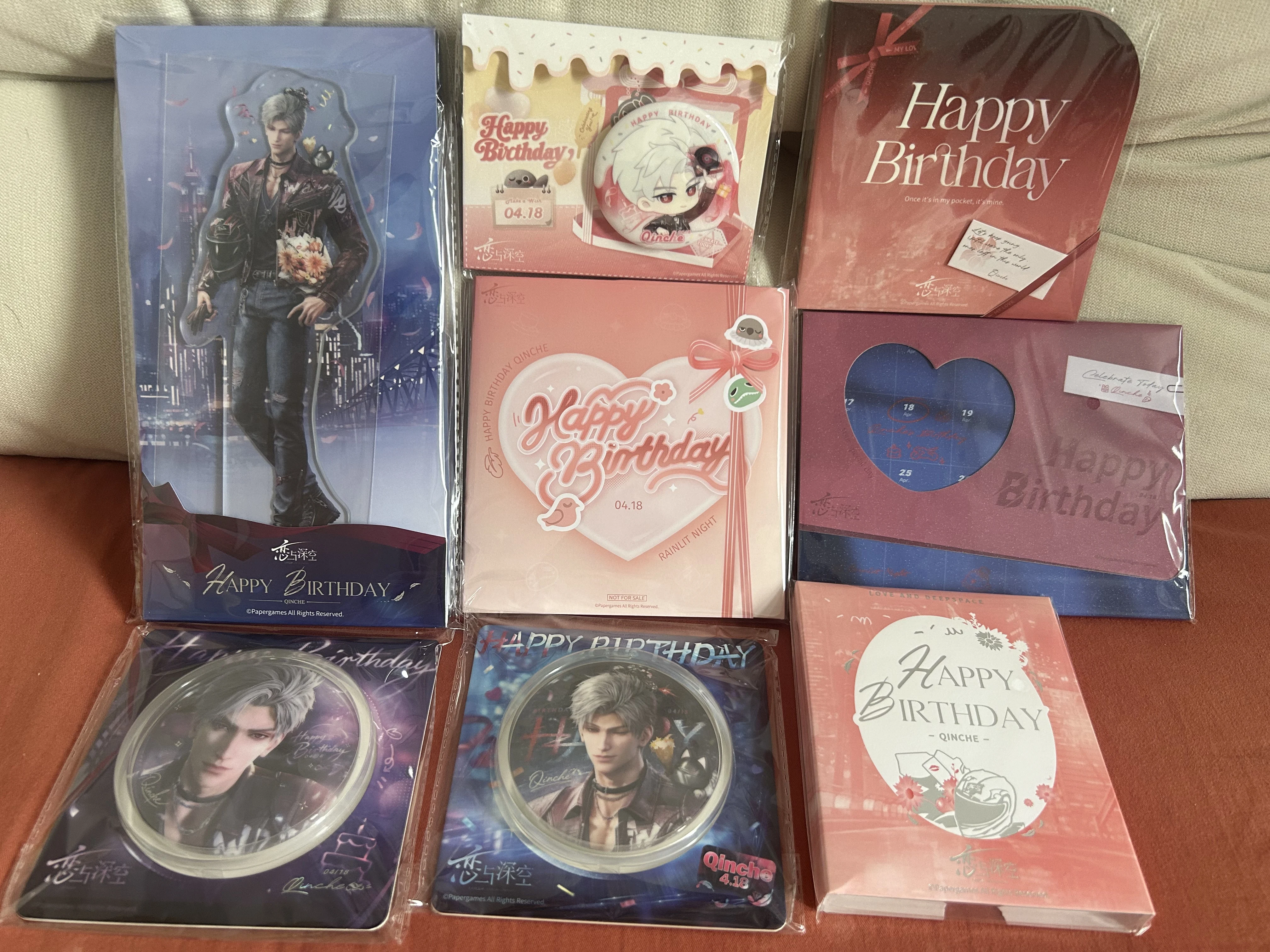 In Stock Official Love and Deepspace Sylus 2026 Birthday Rainlit Night Badge Wide Photo Card Memorial Album  Ornament  Anime Gam