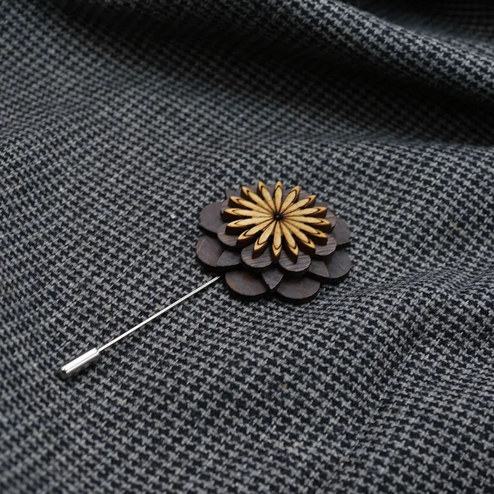 

Деревянная брошь-булавка с романтическим цветочным дизайном, булавка для лацкана мужского костюма, украшение для свадьбы и вечеринки, модный аксессуар, бутоньерка для мужчин