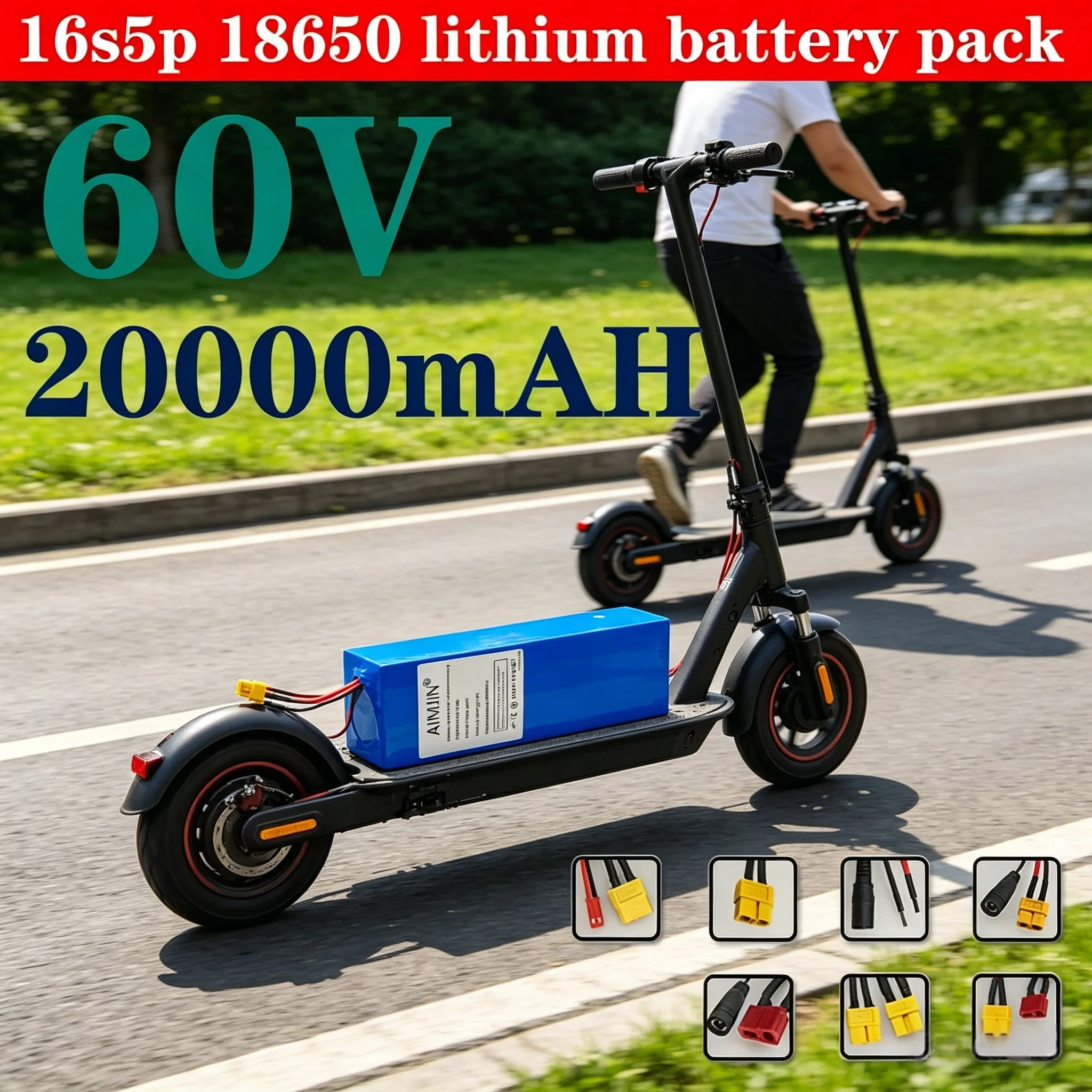 Lithium Ion 60V Battery Ebike 60V 20Ah 18650 16S5P For Electric Bike 60V 2000W Electric Scooter Battery