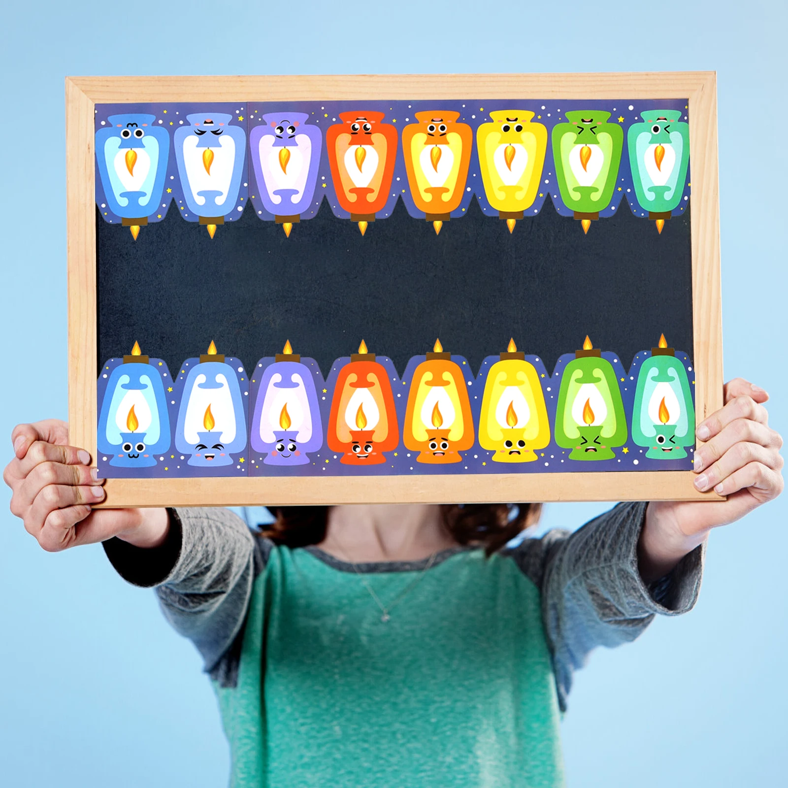 

Waterproof Adhesive Sticker Chalkboard Trim Stickers School Bulletin Borders Pouch Office