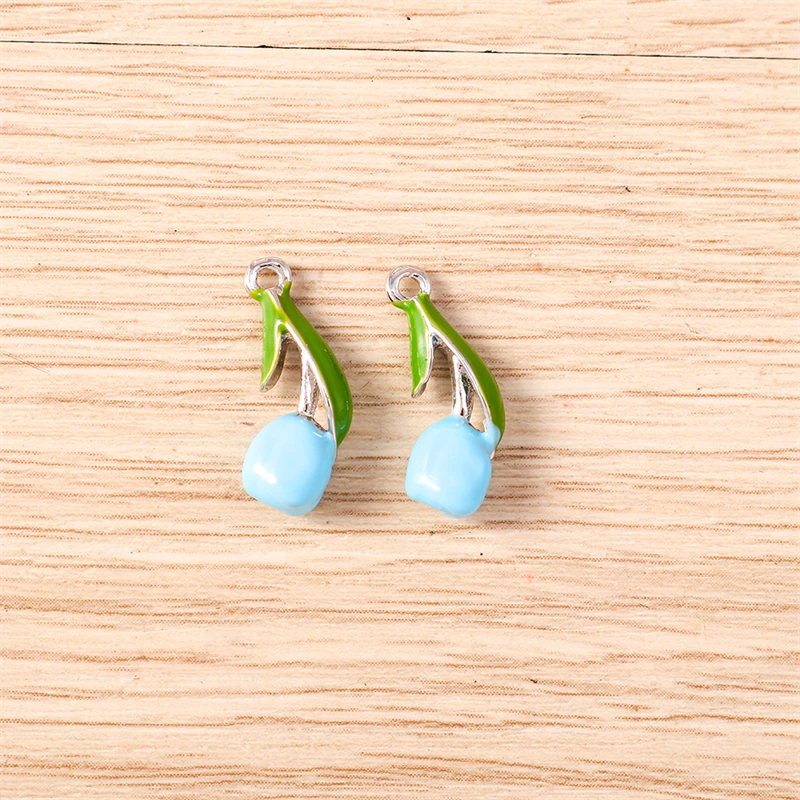 5 Stück 7x17mm Niedliche Bunte Emaille-Tulpenblumen-Anhänger für Schmuckherstellung, Ohrhänger, Halsketten, DIY-Bastelzubehör – Detail 12