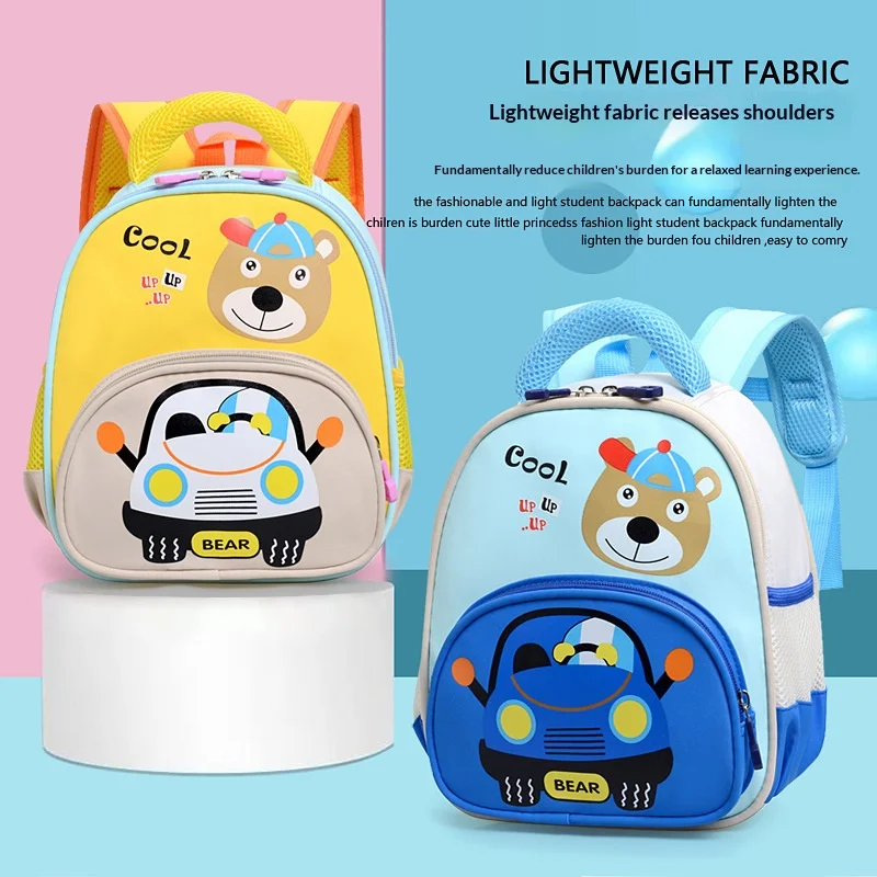 New Style Kindergarten Backpack for Boys and Girls, Trendy Cartoon Print Kids Backpack, Comfortable Durable Double Shoulder Bag