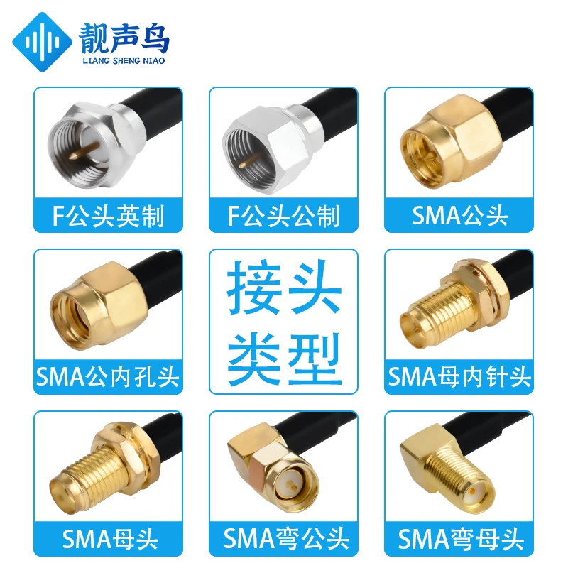 Cable double shielded F metric and imperial plug to SMA male and female plug high quality low loss 50-3 50 ohm RG142 adapter cab