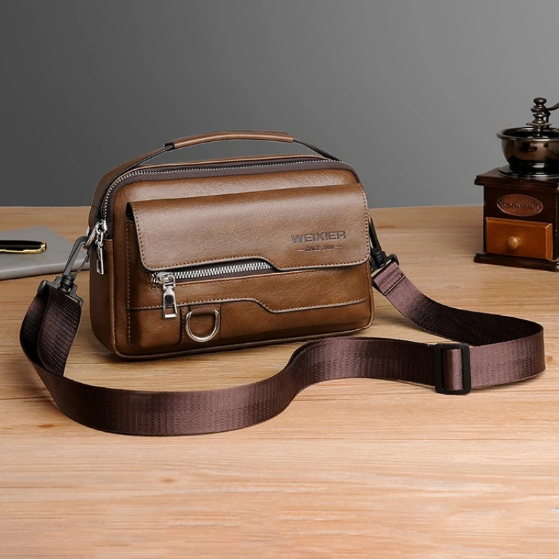 Neutral Style Shoulder Bag for Men Suitable for Business Trips and Photography Made of Pu Material Side Bag for Men.