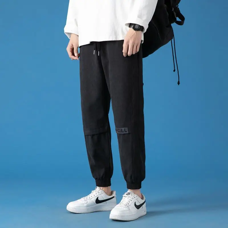 2025 New Summer Thin Casual Men Korean Style Trendy Loose Foot Tying Sports Workwear Harem Pants