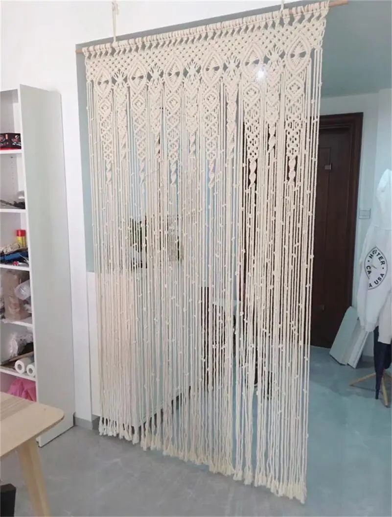 

Large Tassel Hand-woven Macrame Cotton Door Curtain Tapestry Wall Hanging Art Boho Decoration Bohemia Wedding Backdrop Tapestry