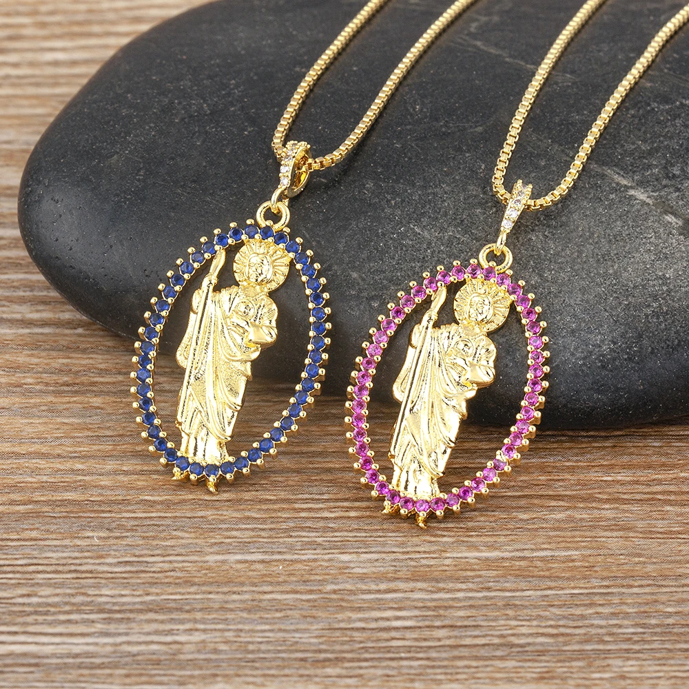 Nidin Classic Design Virgin Mary Death Hanger Ketting Verguld 5 Kleuren Hoge Kwaliteit Choker Sieraden Feest Geschenken Voor Vrouwen