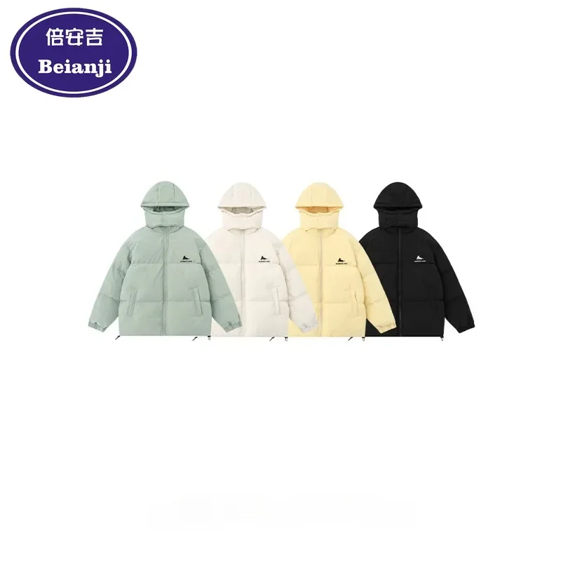 Hooded padded jacket for men basic solid color winter loose thick couples mens puffer jacket ropa de hombre ropa hombre 2025 new