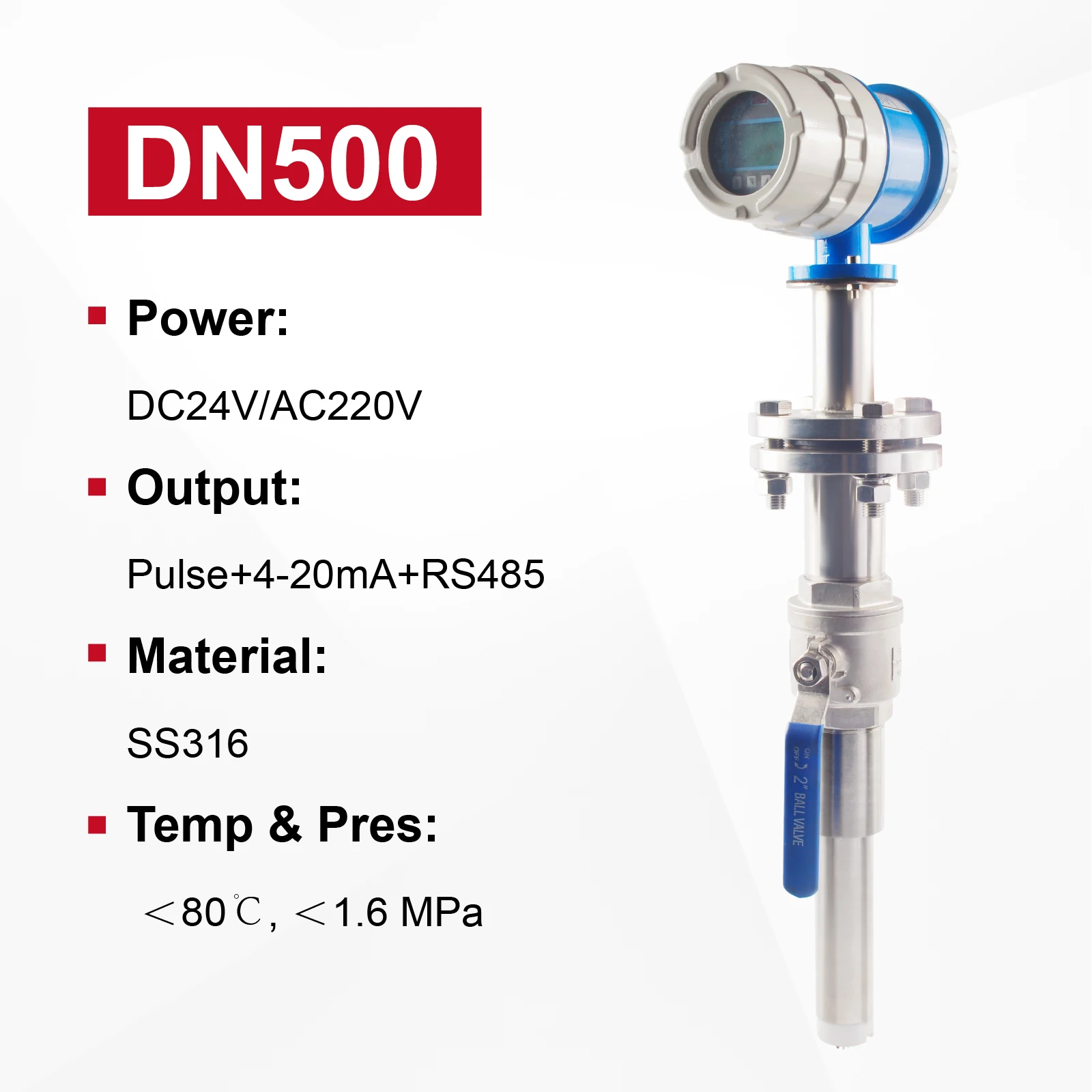 Electromagnetic Flow Meter for Sewage Wastewater Pipe Magnetic Flow Sensor Digital Flange Water Meter